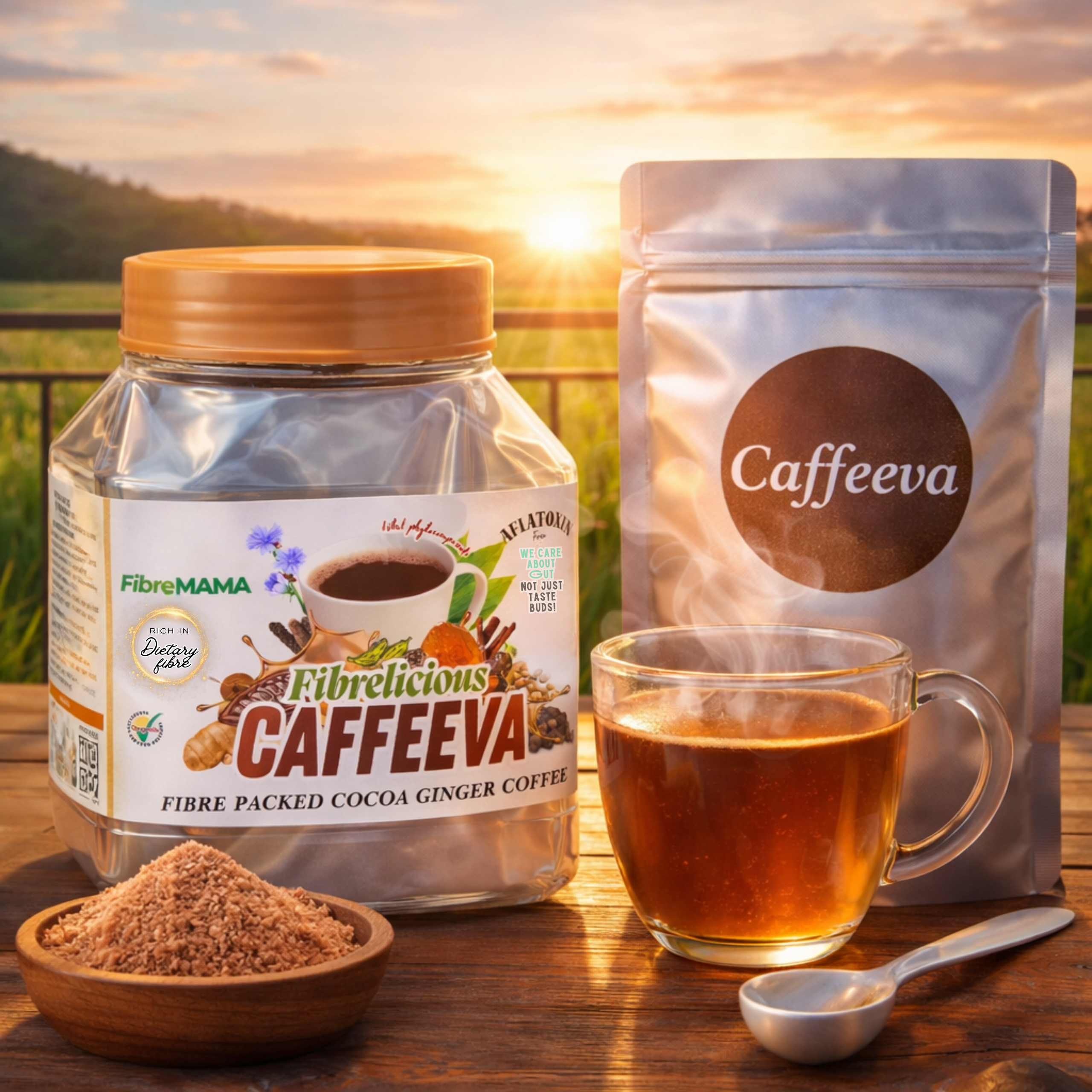 3 combo - Gut cleanser+fibre pinch and Caffeeva