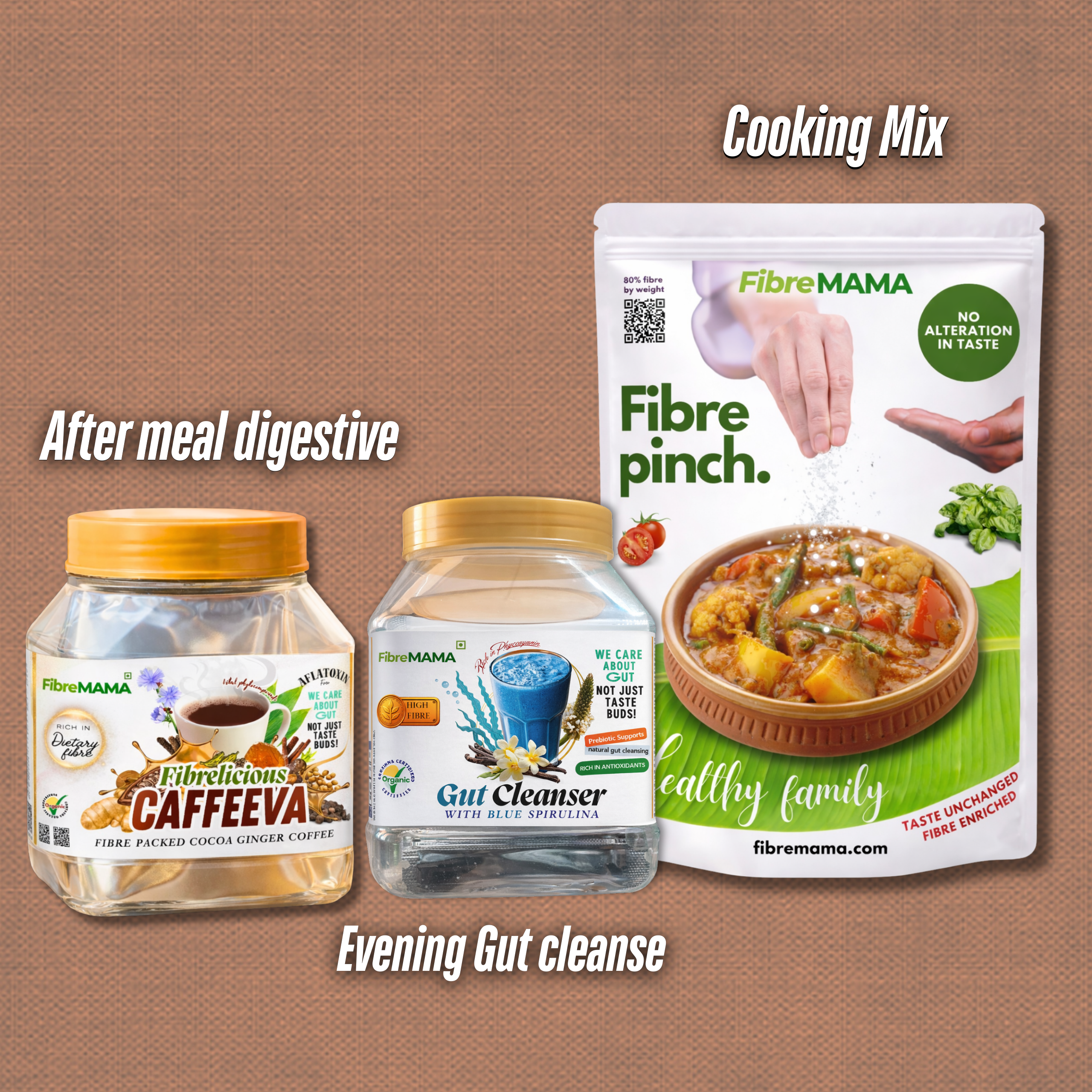 3 combo - Gut cleanser+fibre pinch and Caffeeva