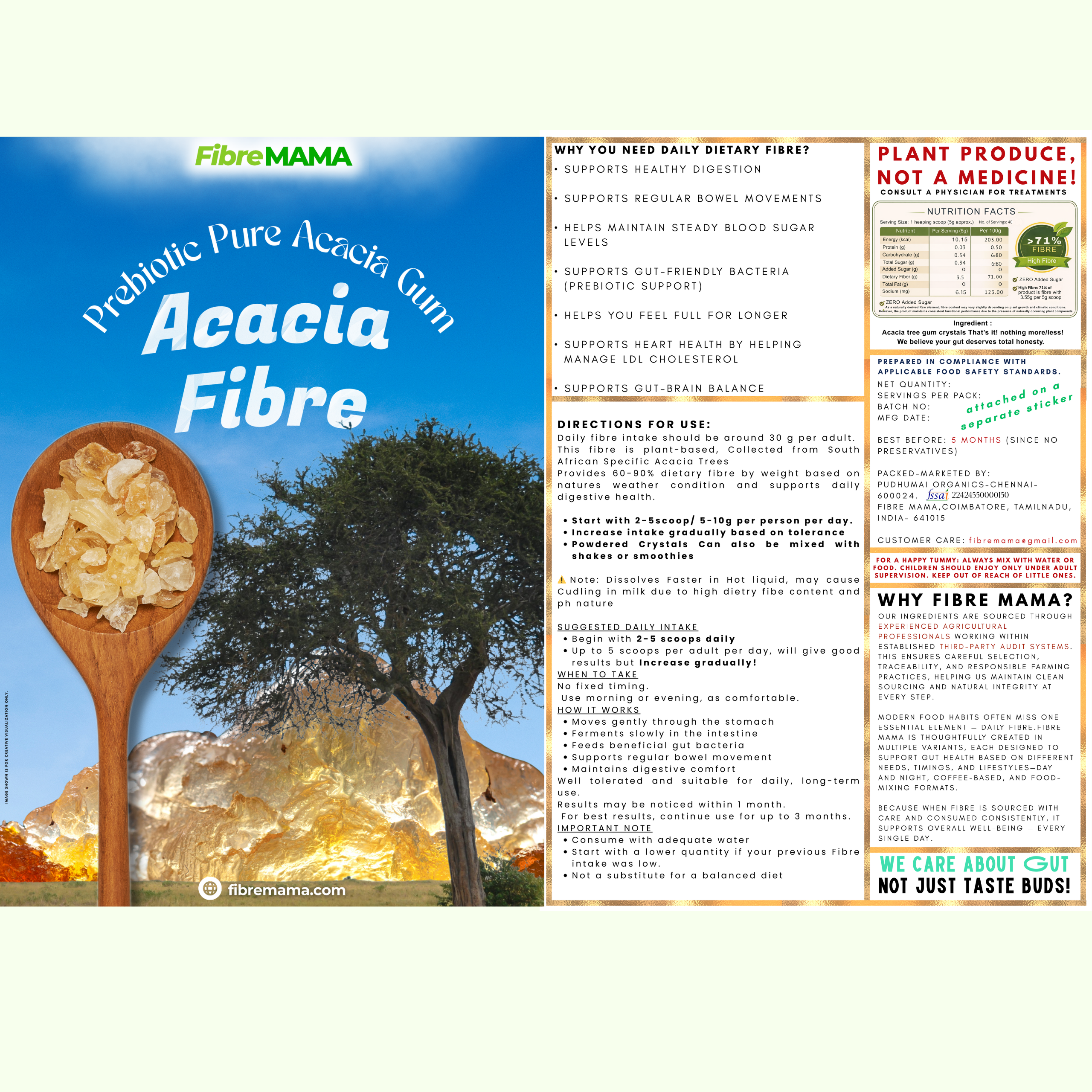 Acacia Fibre | Prebiotic |Digestion Support